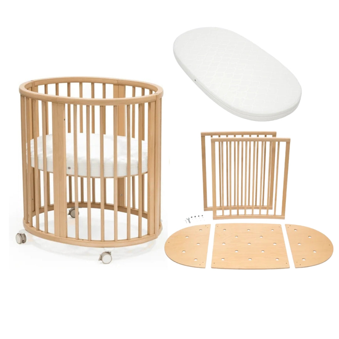 Stokke Sleepi Mini Bed Bundle - Sleepi Mini Bed with Sleepi Mini Mattress, Sleepi Mattress & Sleepi Bed Extension
