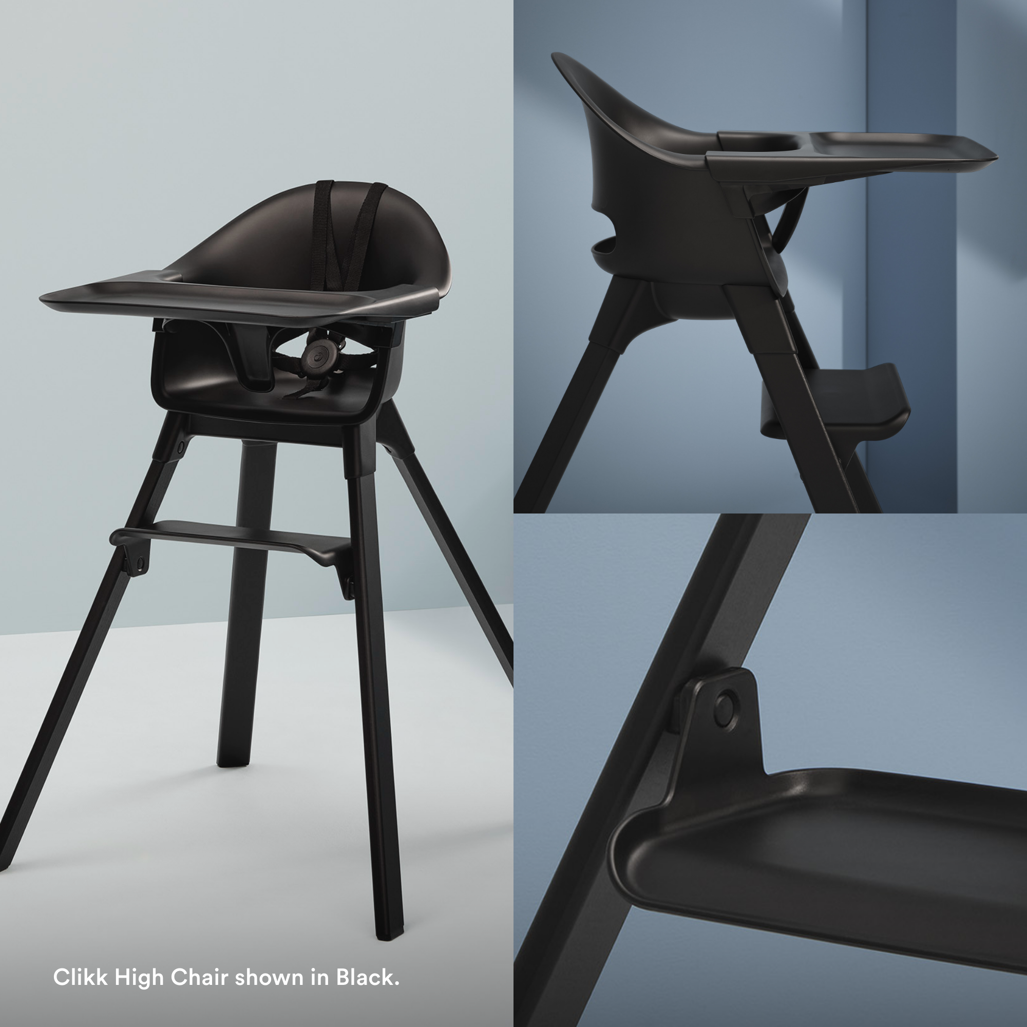 كرسي كليك المرتفع للأطفال باللون الأبيض