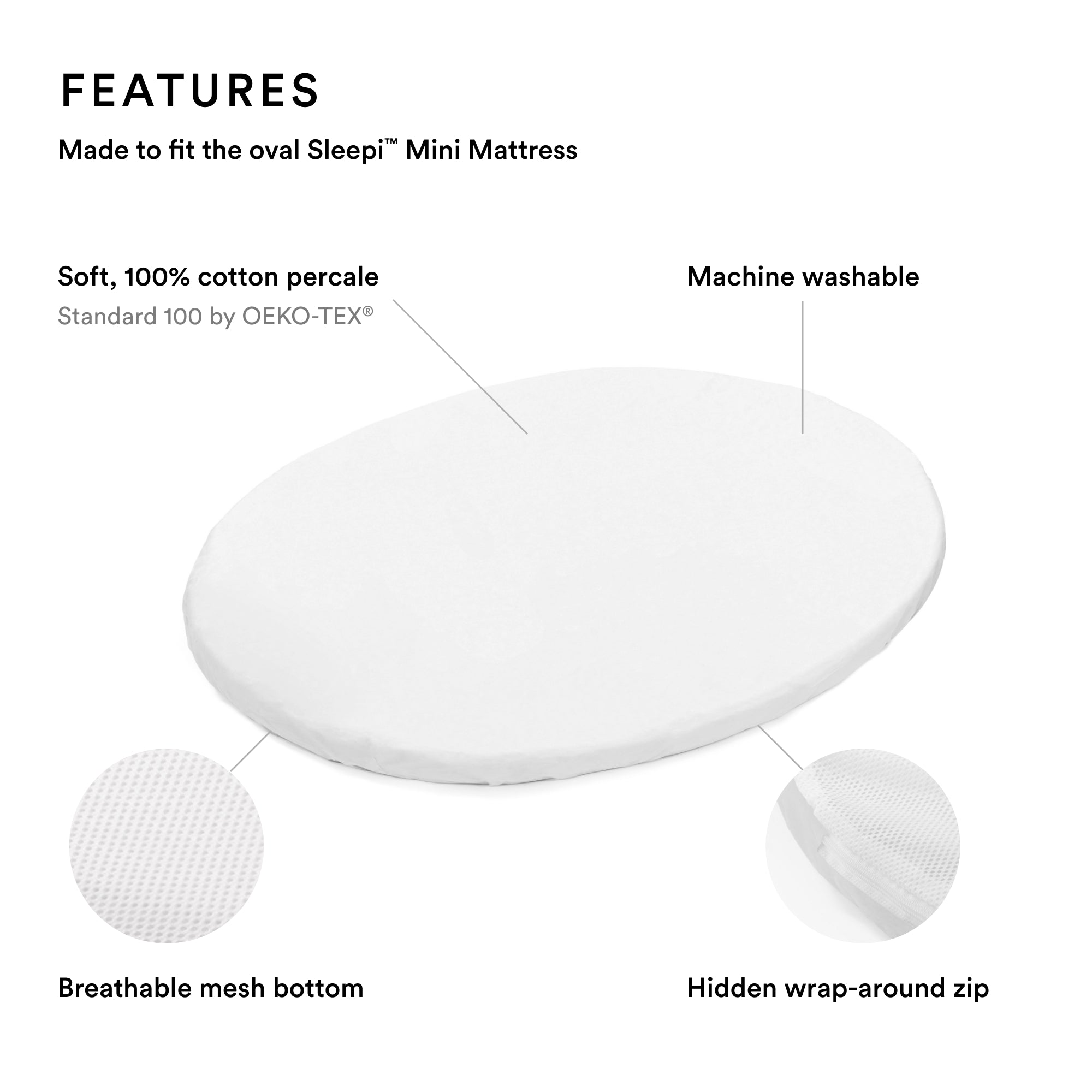 Sleepi V3 Mini Fitted Sheet White