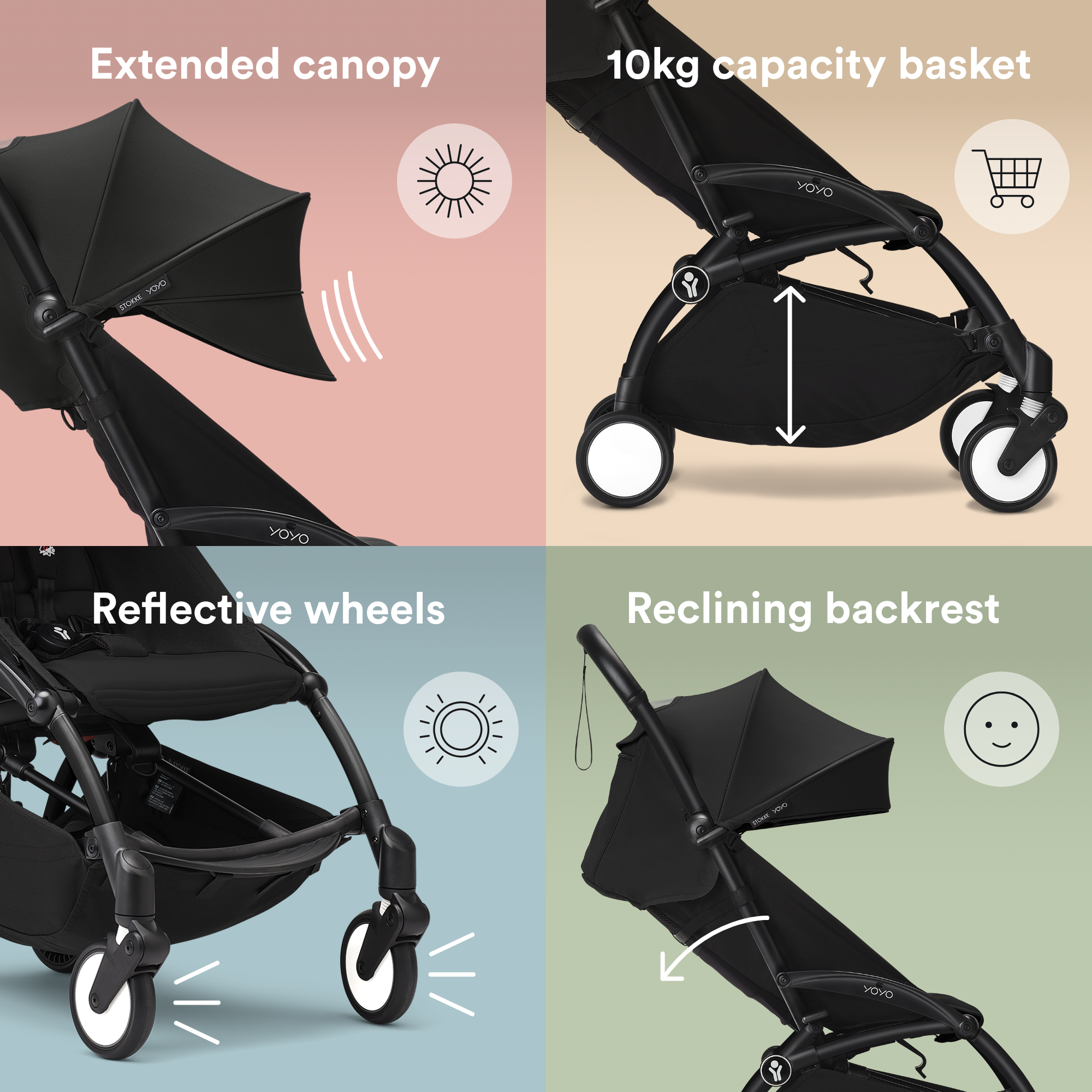 YOYO³ Stroller from Birth to Toddler - White Frame