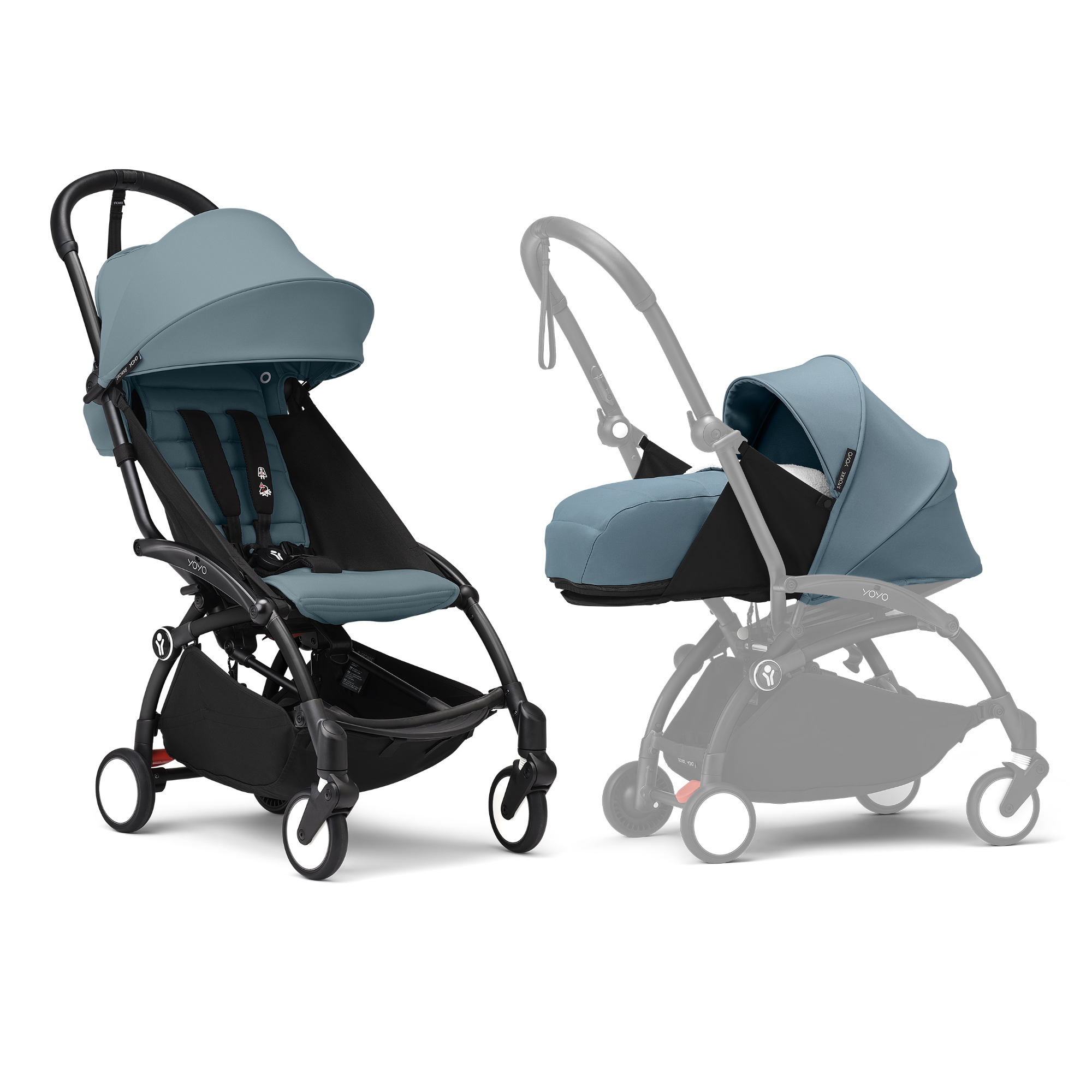 Stokke® YOYO³ Black Frame with 6+ Color Pack and Newborn Pack