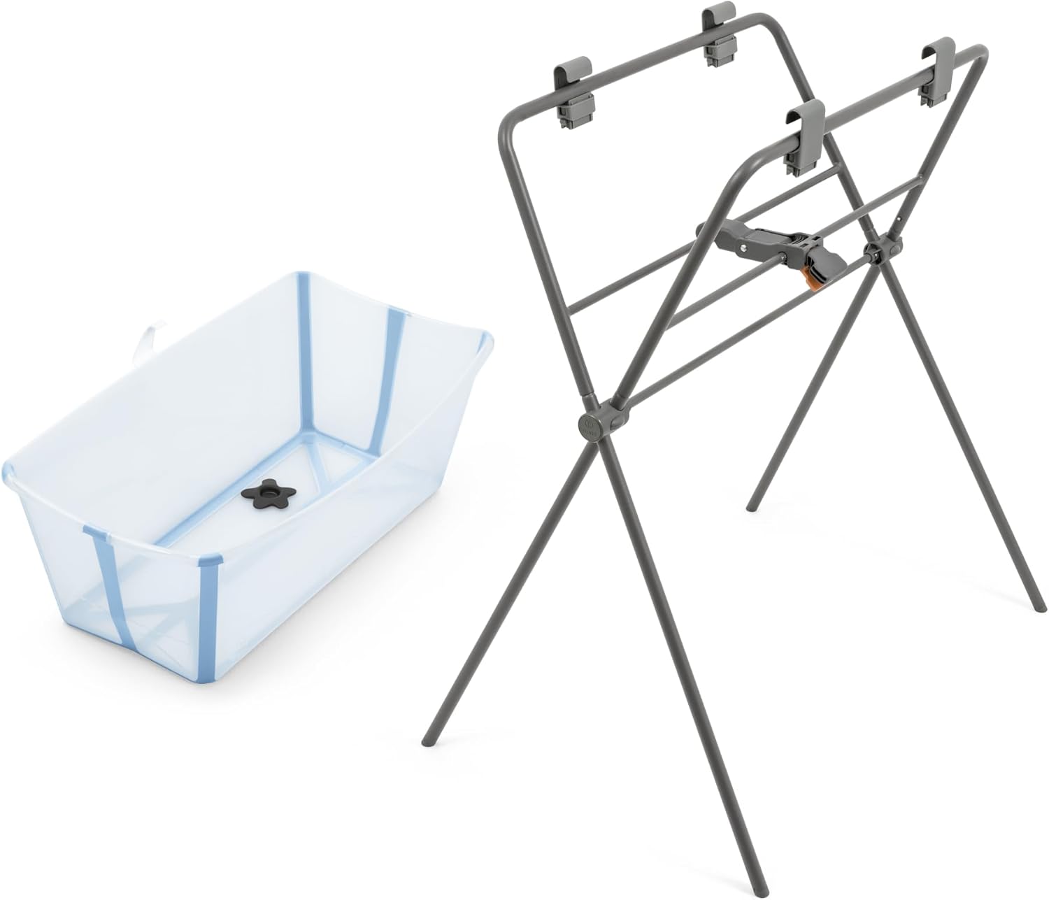 Stokke Flexi Bath Ocean Blue + Flexi Bath Stand Bundle Grey