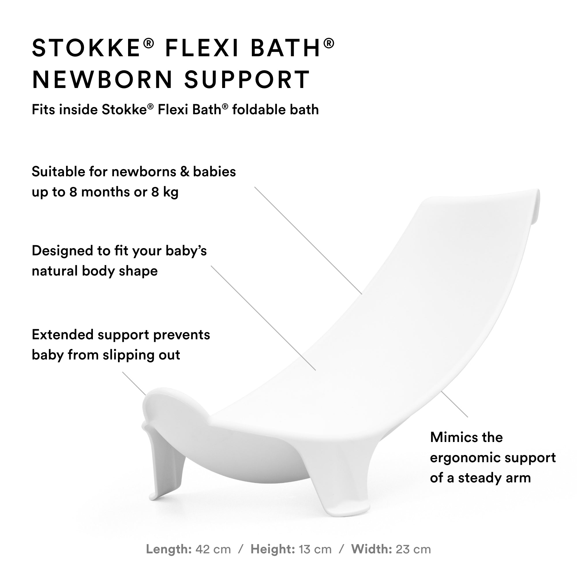 Stokke Flexi Bath White + Newborn Support & FlexiBath Bundle