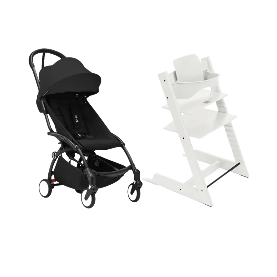 STOKKE YOYO³ TODDLER STROLLER WITH TRIPP TRAPP WHITE SET