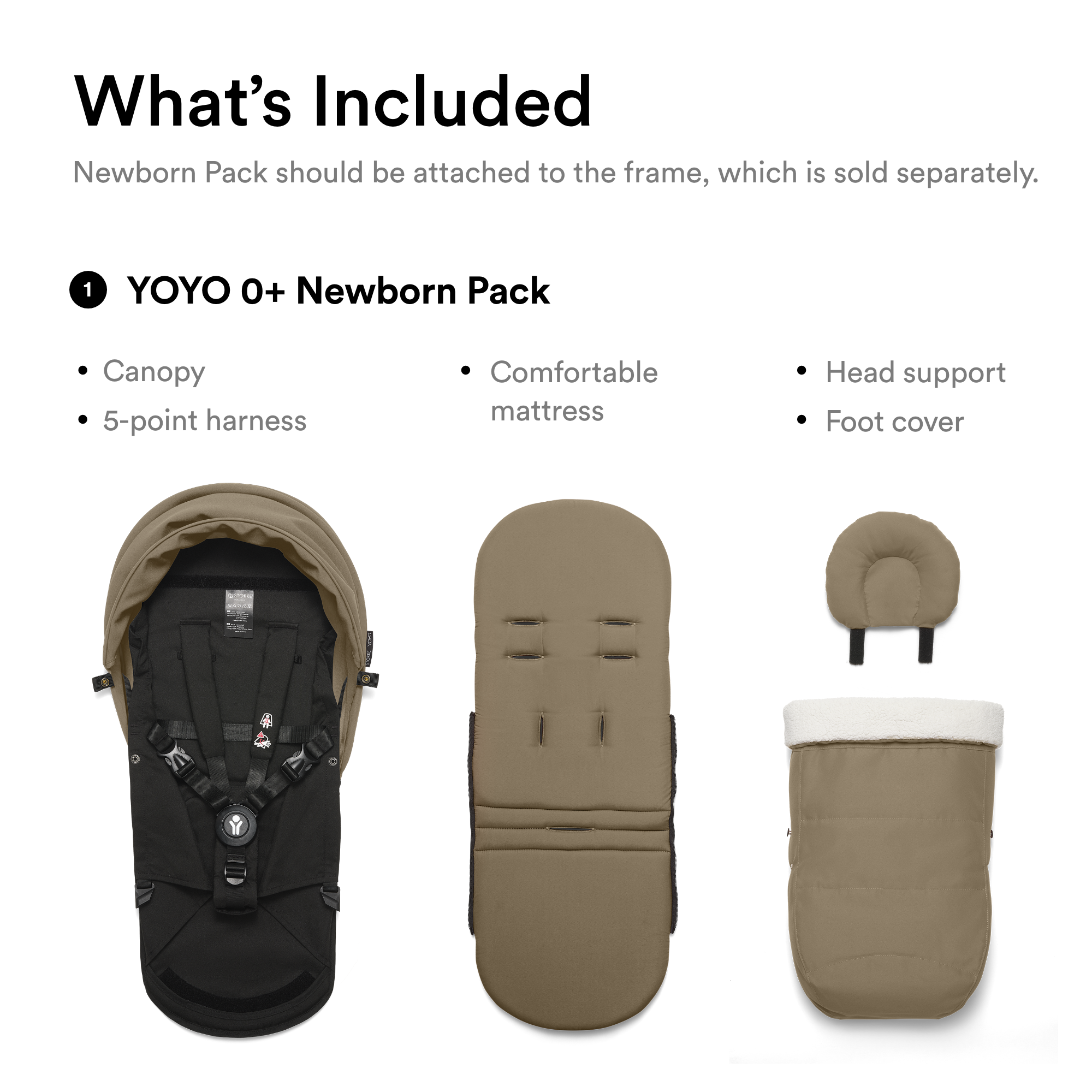 YOYO³ 0+ Newborn Pack Only - Toffee