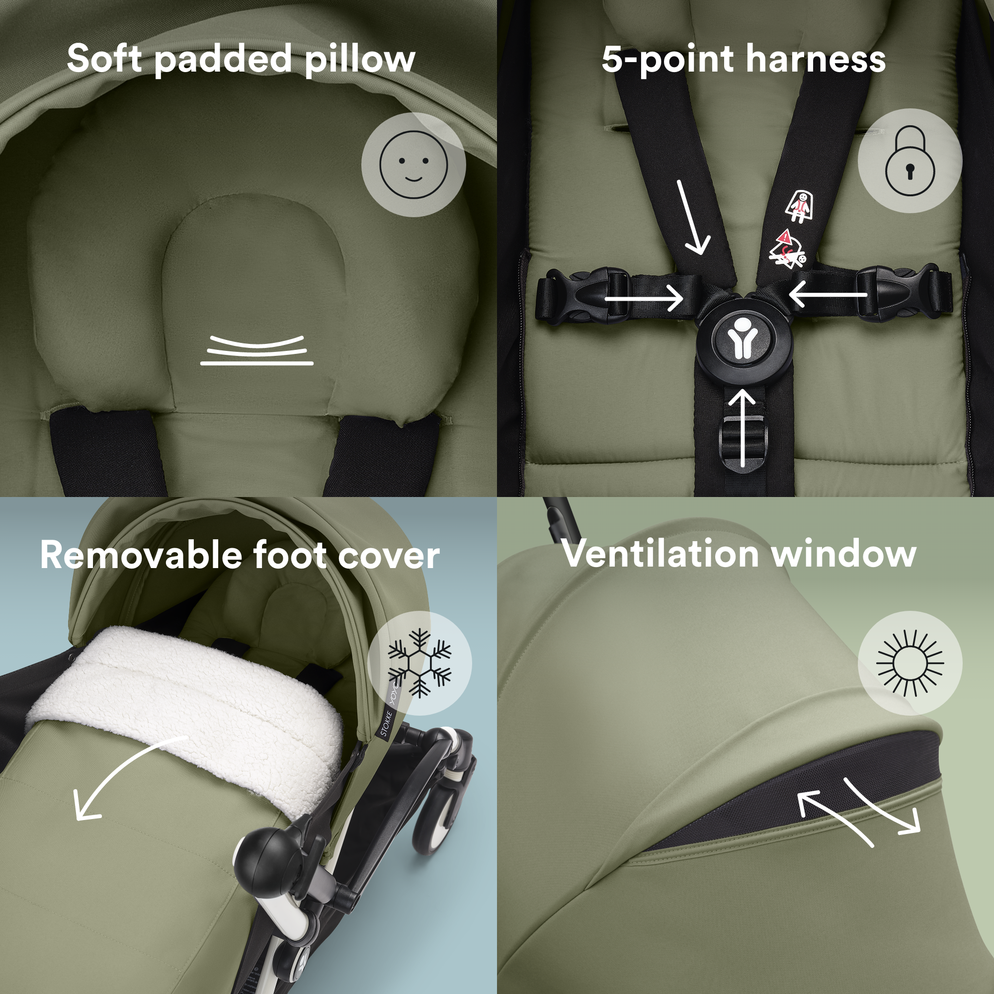 Stokke® YOYO³ ® 0+ newborn pack Olive