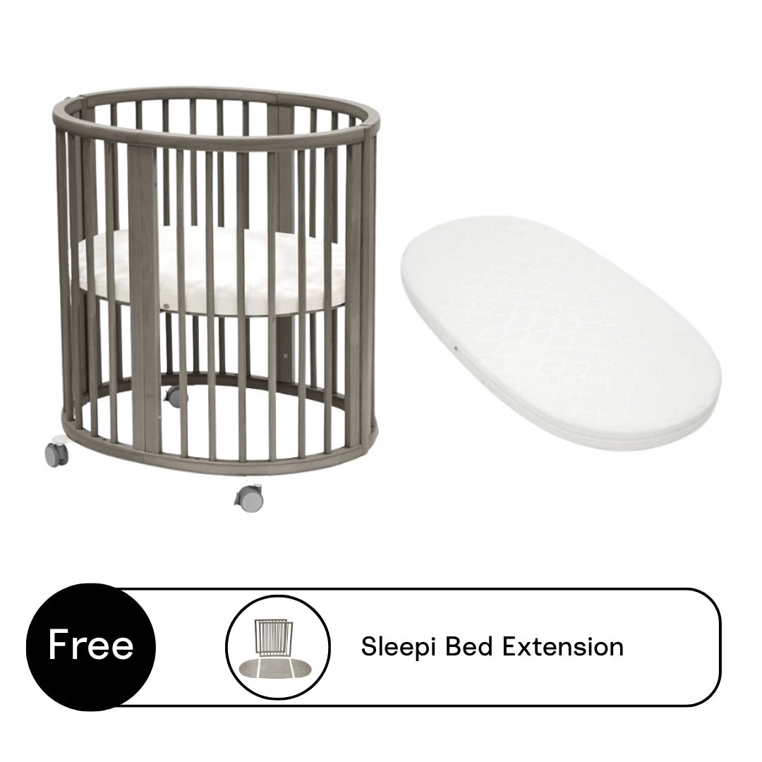 Stokke Sleepi Mini Bed Bundle - Sleepi Mini Bed with Sleepi Mini Mattress, Sleepi Mattress & Sleepi Bed Extension