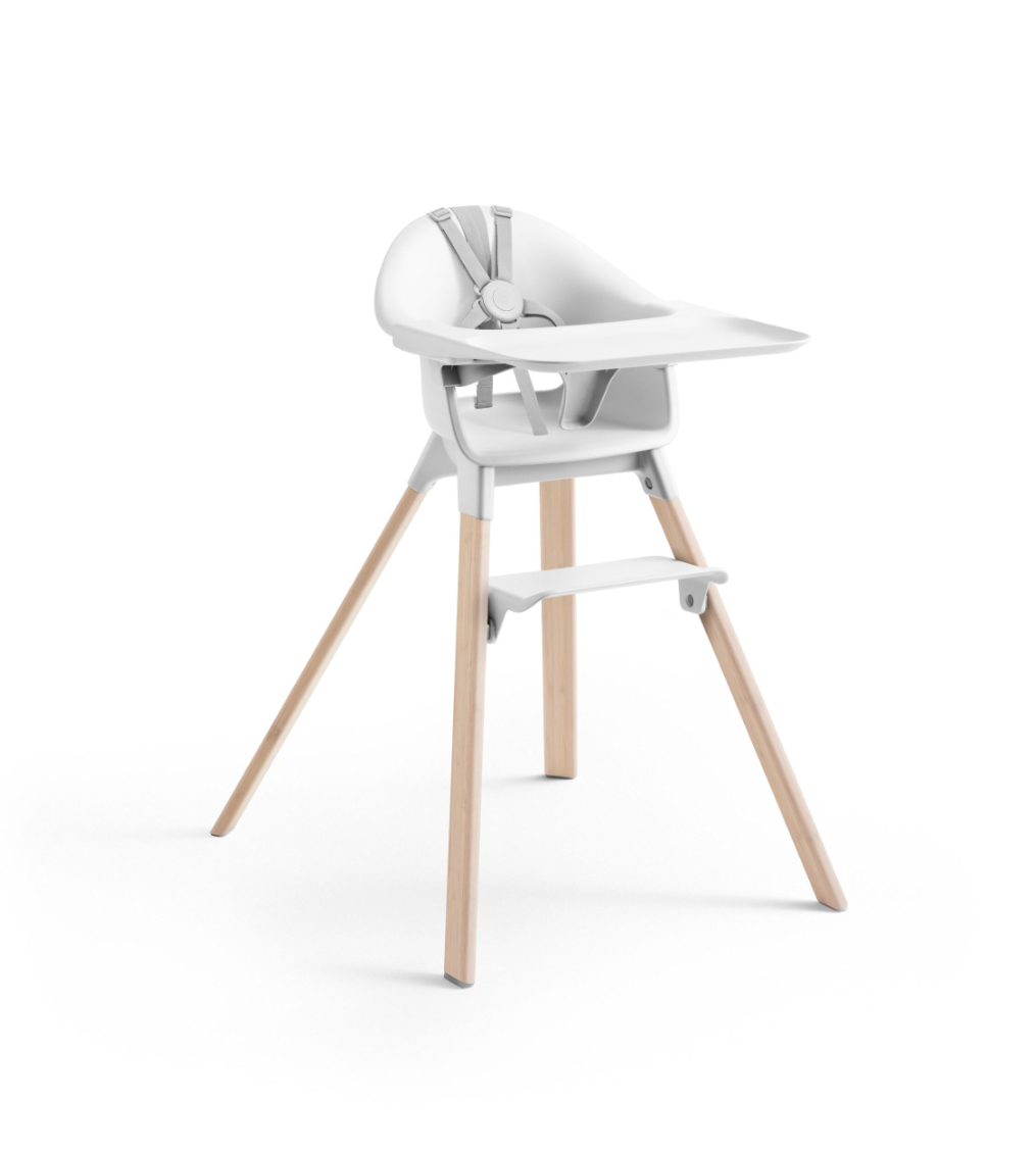 Clikk High Chair Bamboo Legs - White