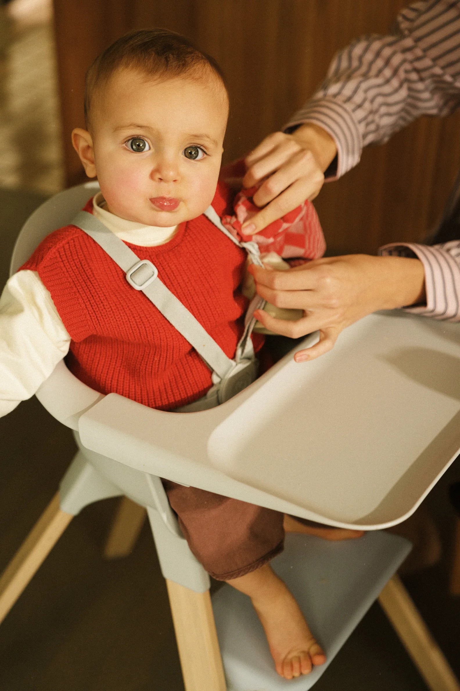 Clikk High Chair Bamboo Legs - Cloud Grey