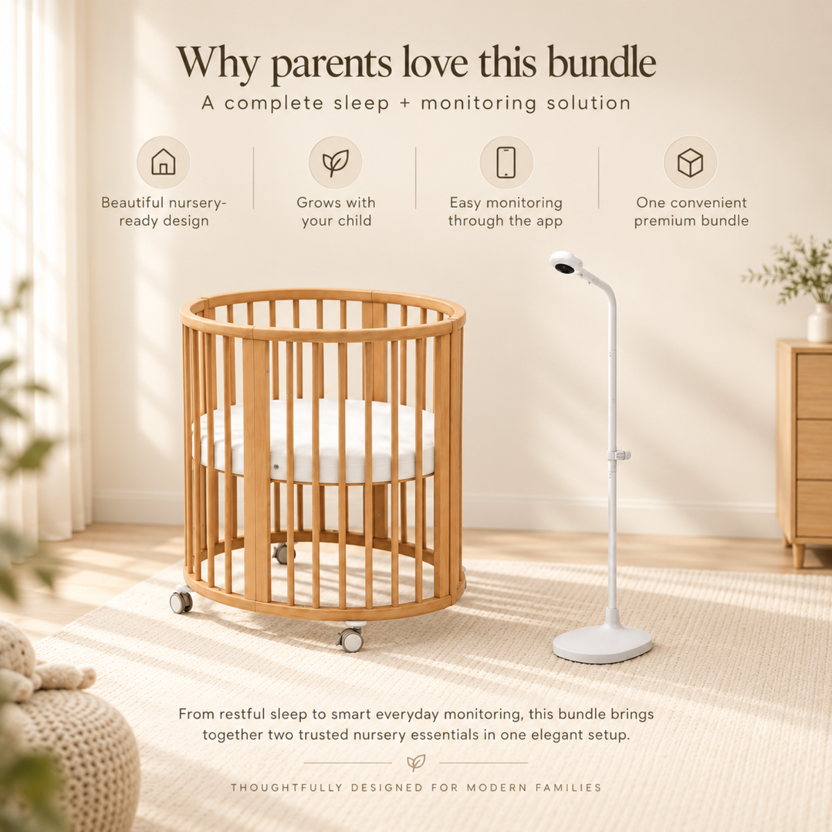 Stokke® Sleepi™ Mini Bed x Nanit Pro Baby Monitor Bundle – 6 Pcs