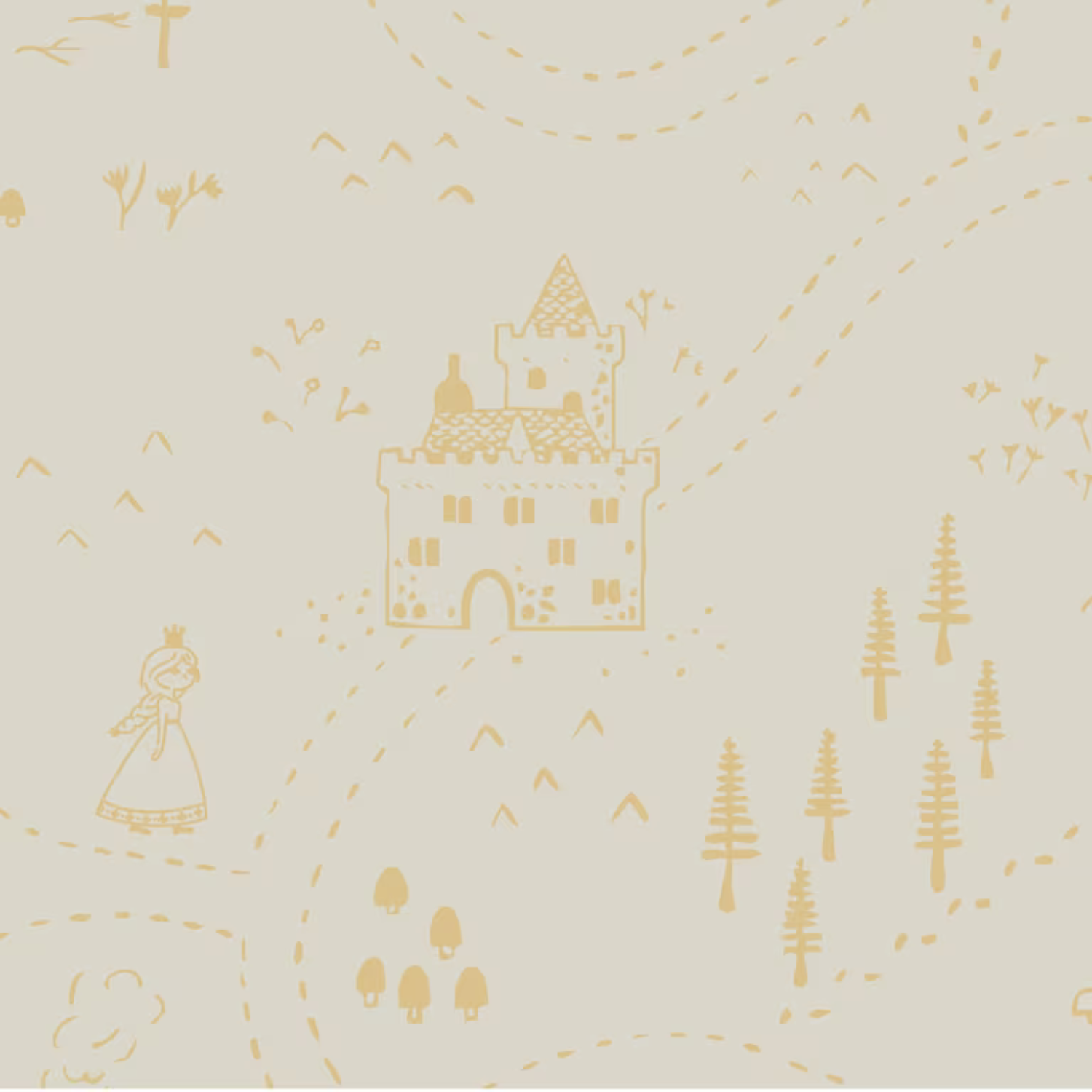 Sleepi Mini Fitted Sheet - Sunset Yellow Map