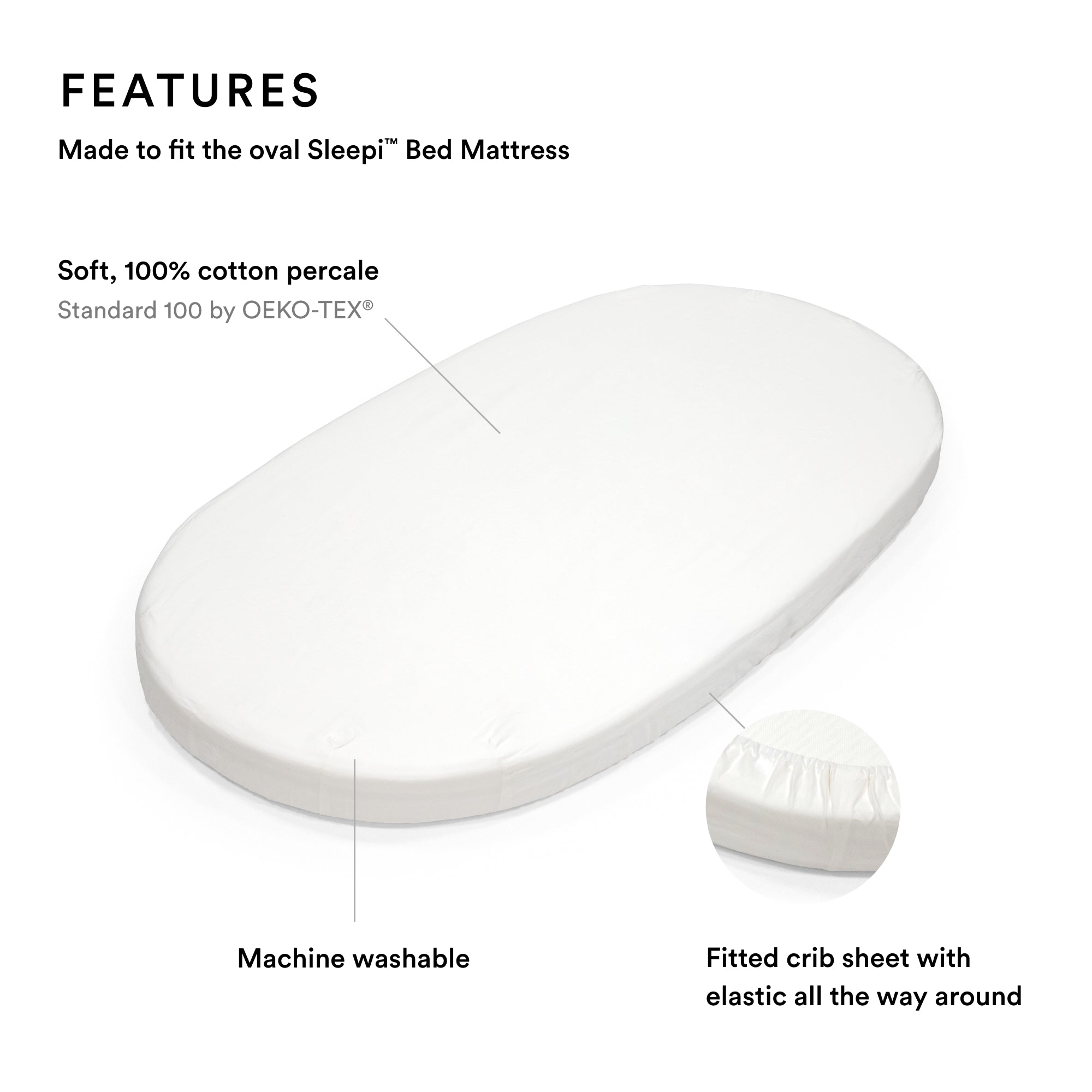Sleepi V3 Bed Fitted Sheet White