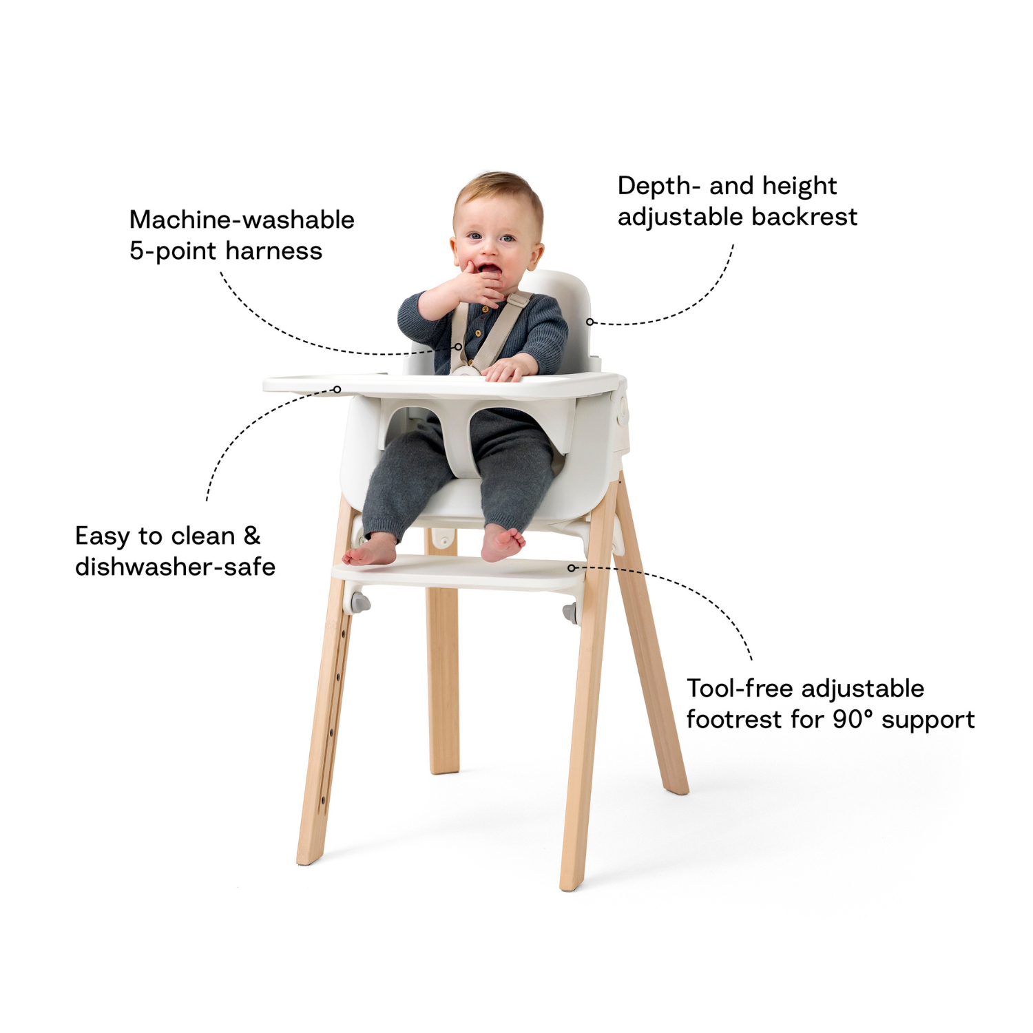 Steps High Chair - Black