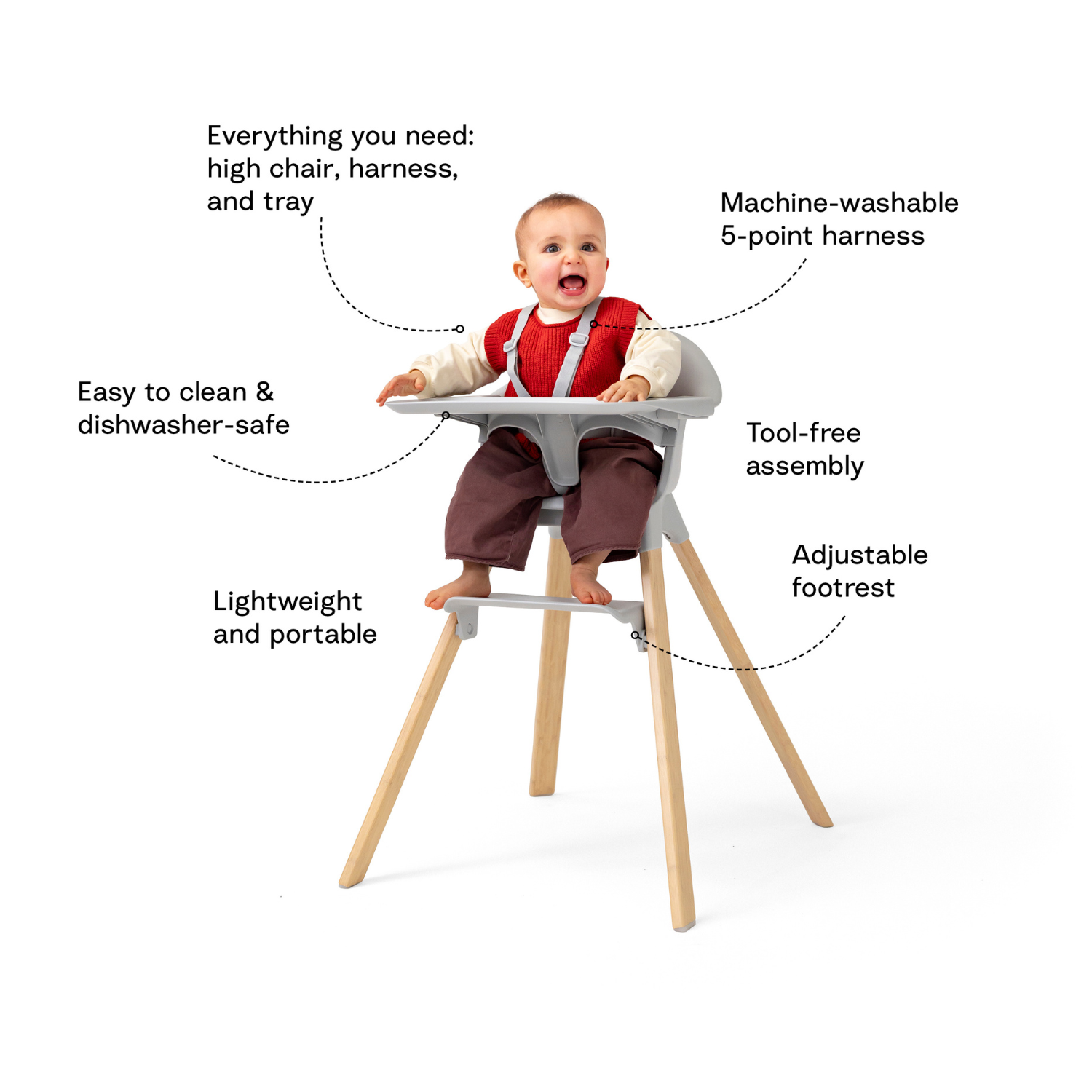 Steps High Chair - White