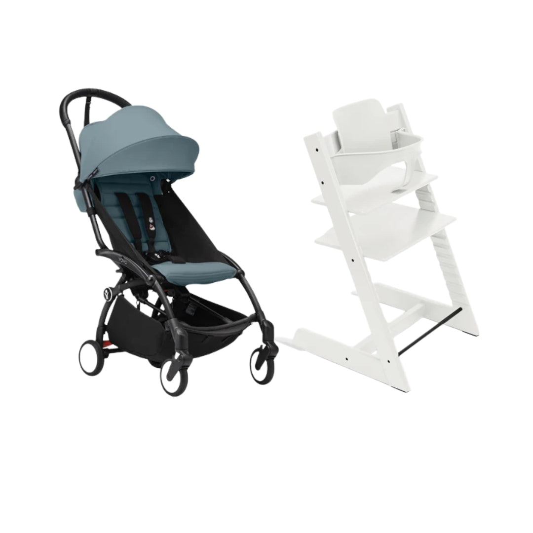 STOKKE YOYO³ TODDLER STROLLER WITH TRIPP TRAPP WHITE SET
