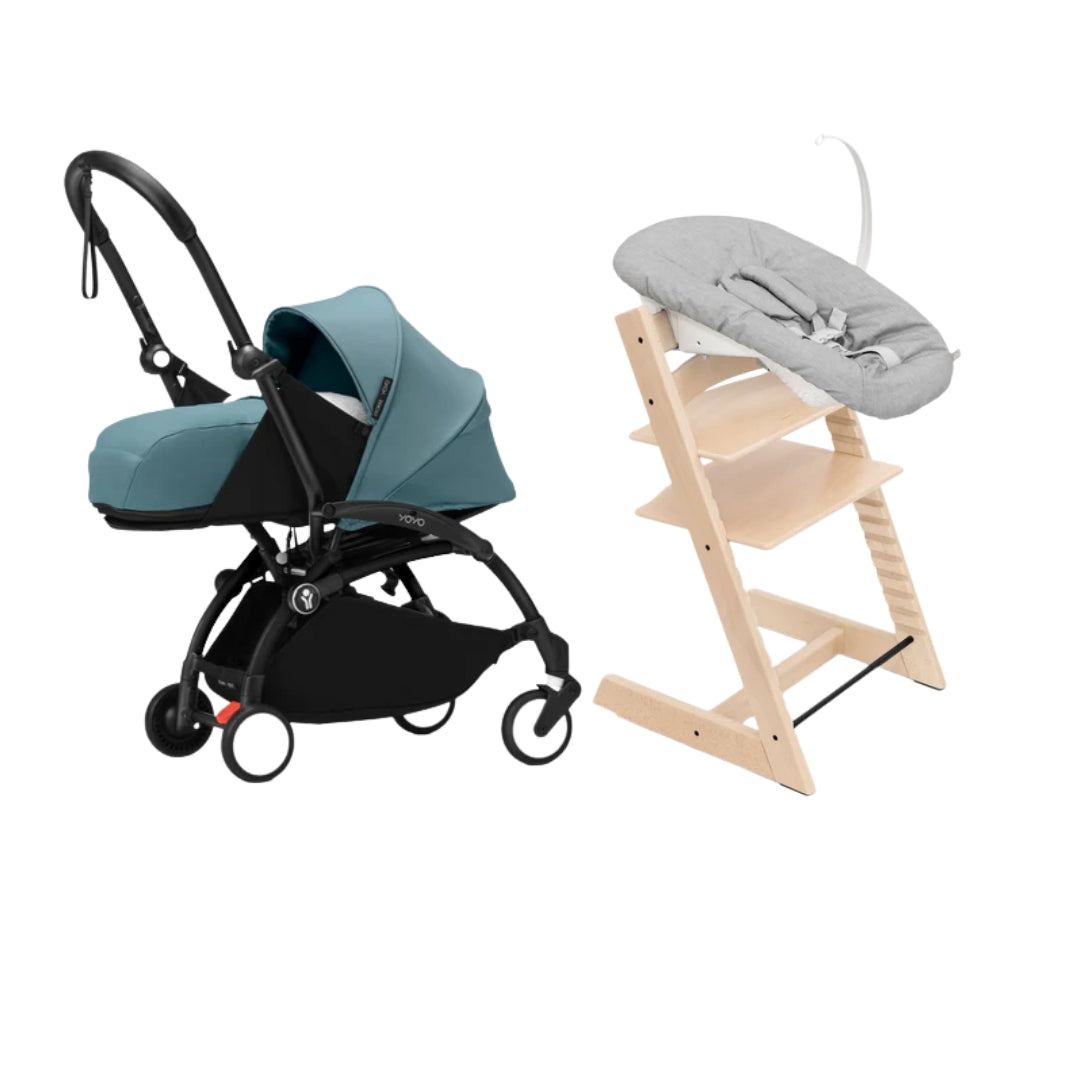 STOKKE YOYO³ NEWBORN STROLLER WITH TRIPP TRAPP NATURAL SET