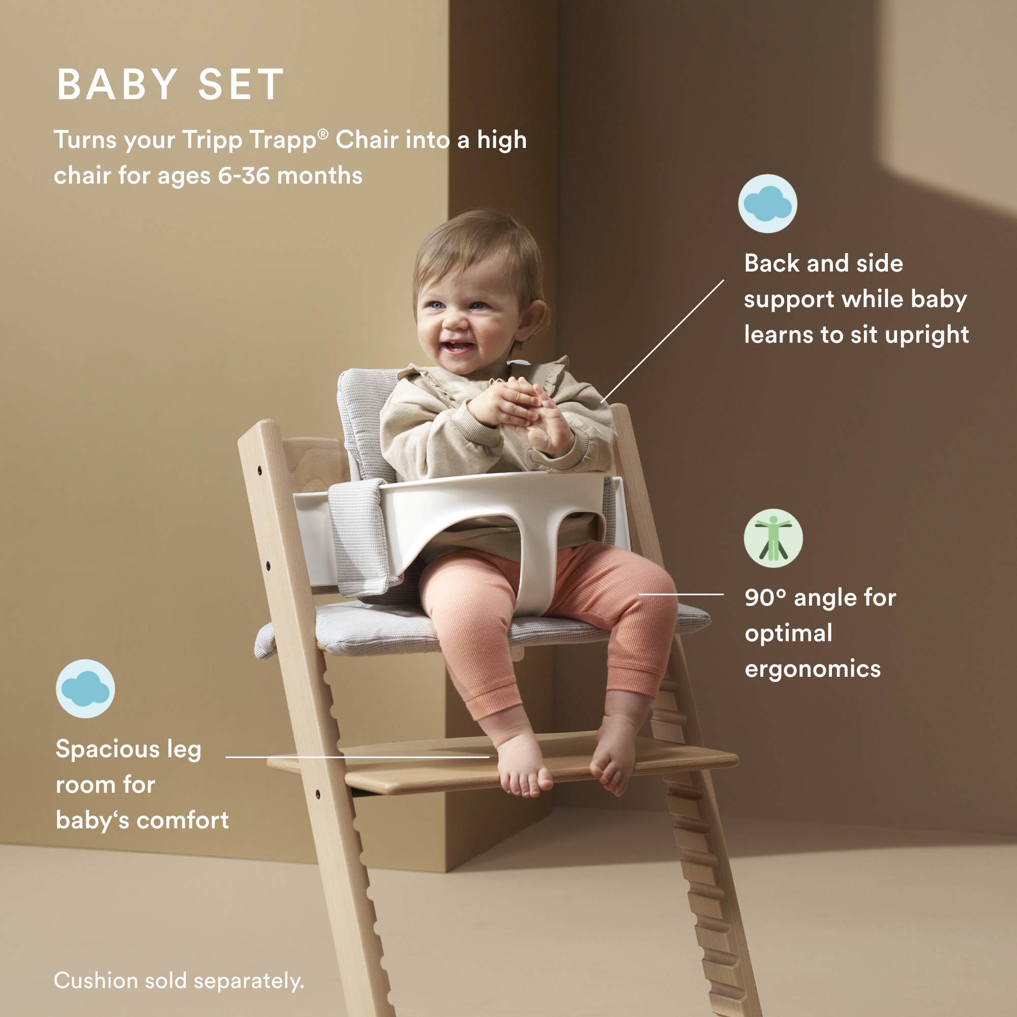 Tripp Trapp Chair with Newborn Set and Baby Set