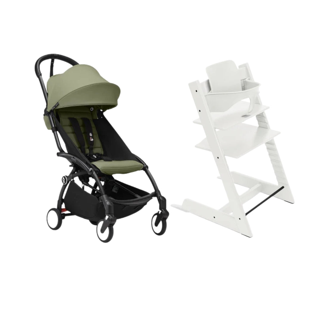 STOKKE YOYO³ TODDLER STROLLER WITH TRIPP TRAPP WHITE SET