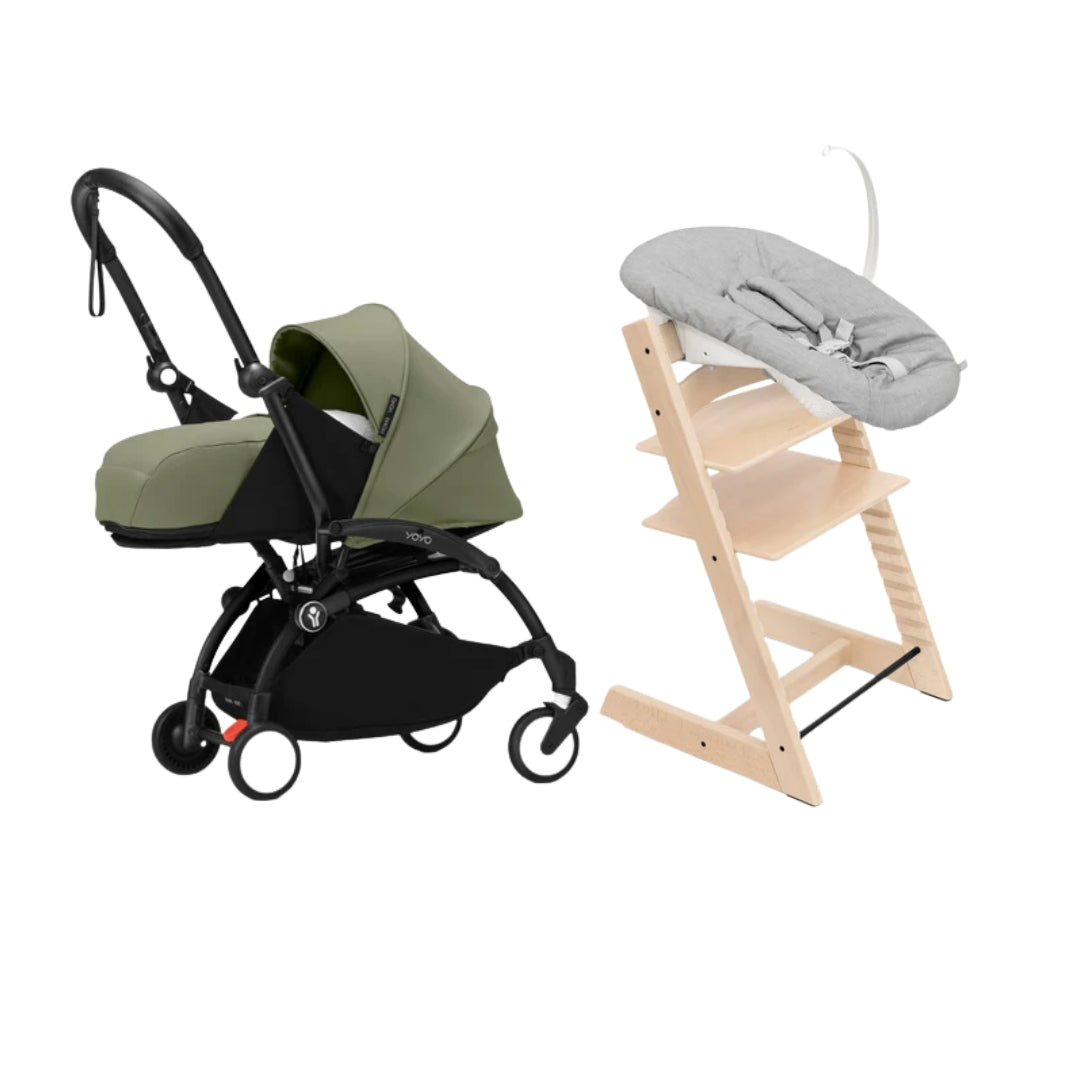 STOKKE YOYO³ NEWBORN STROLLER WITH TRIPP TRAPP NATURAL SET