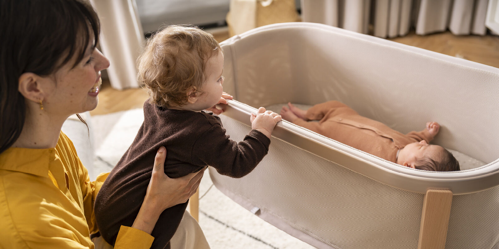 Buy Stokke Snoozi Bassinet Sandy Beige | Modern & Lightweight