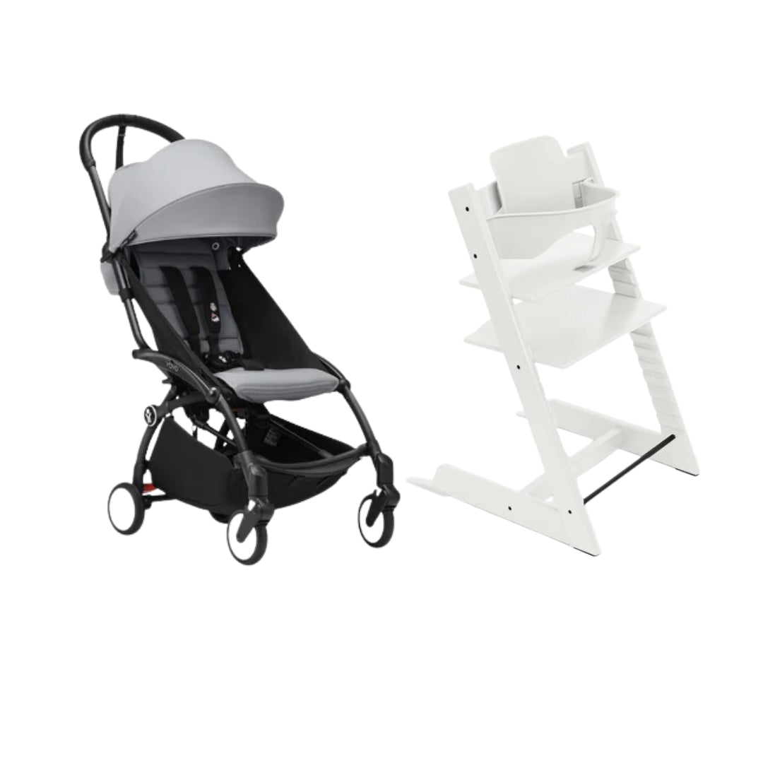 STOKKE YOYO³ TODDLER STROLLER WITH TRIPP TRAPP WHITE SET