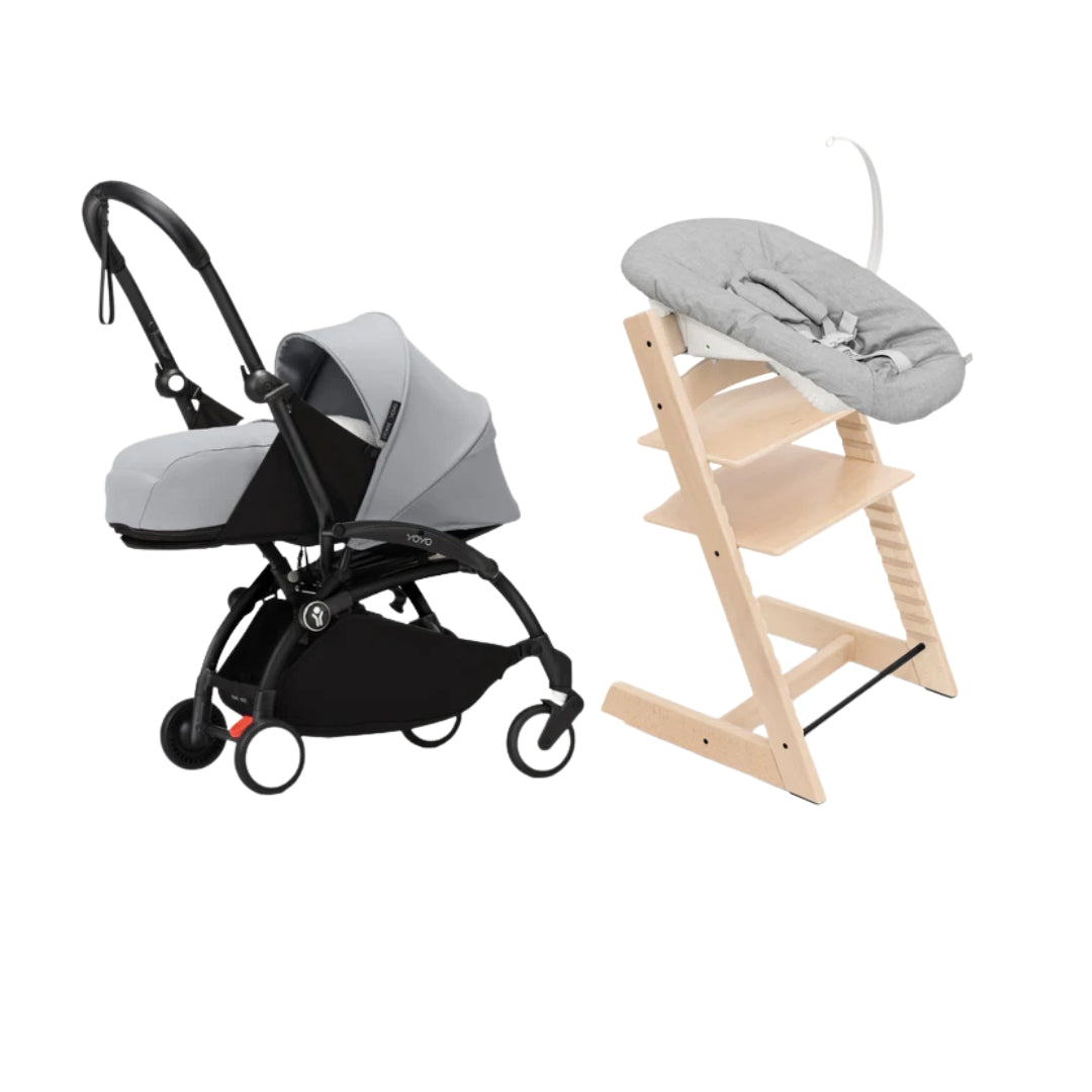STOKKE YOYO³ NEWBORN STROLLER WITH TRIPP TRAPP NATURAL SET
