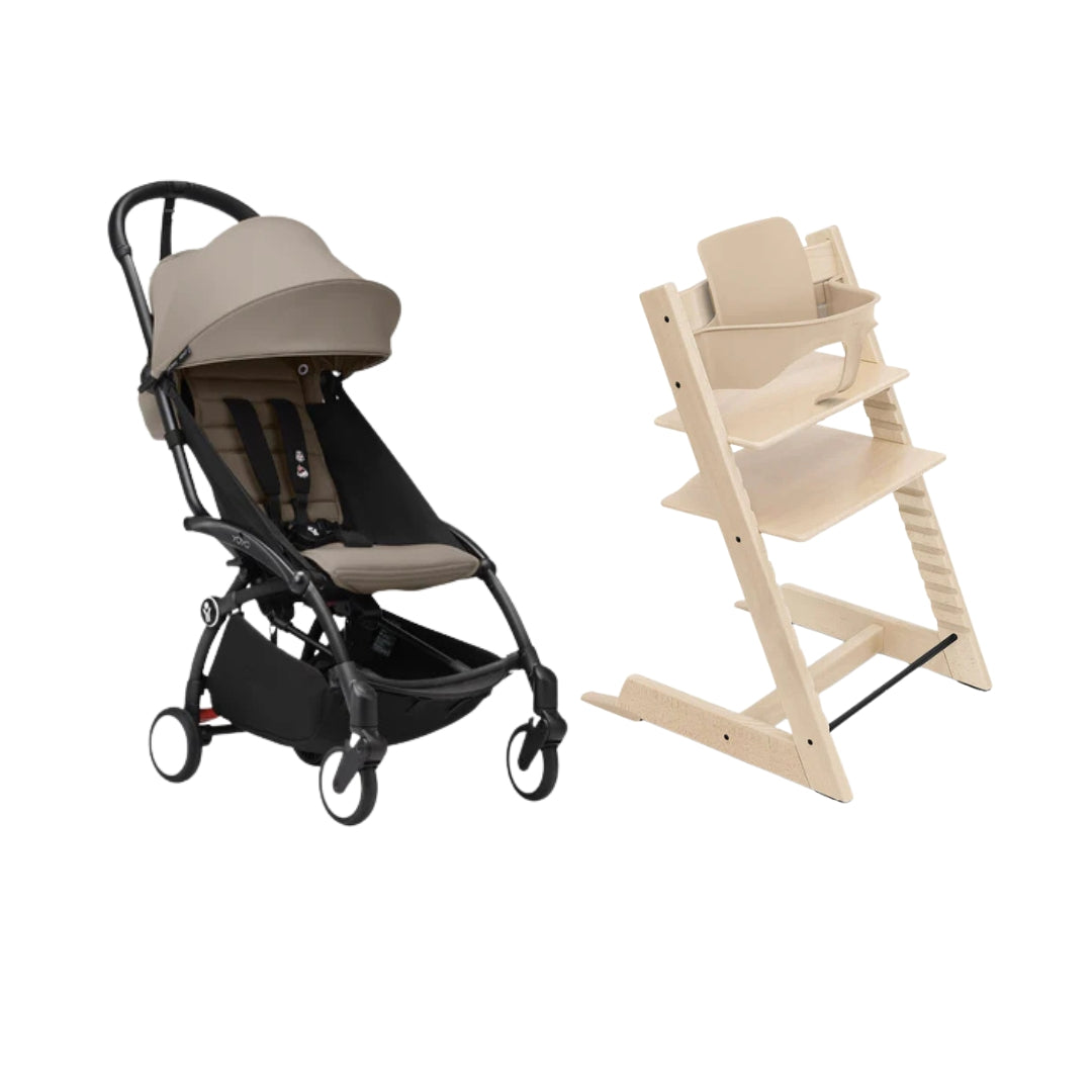 STOKKE YOYO³ TODDLER STROLLER WITH TRIPP TRAPP NATURAL SET