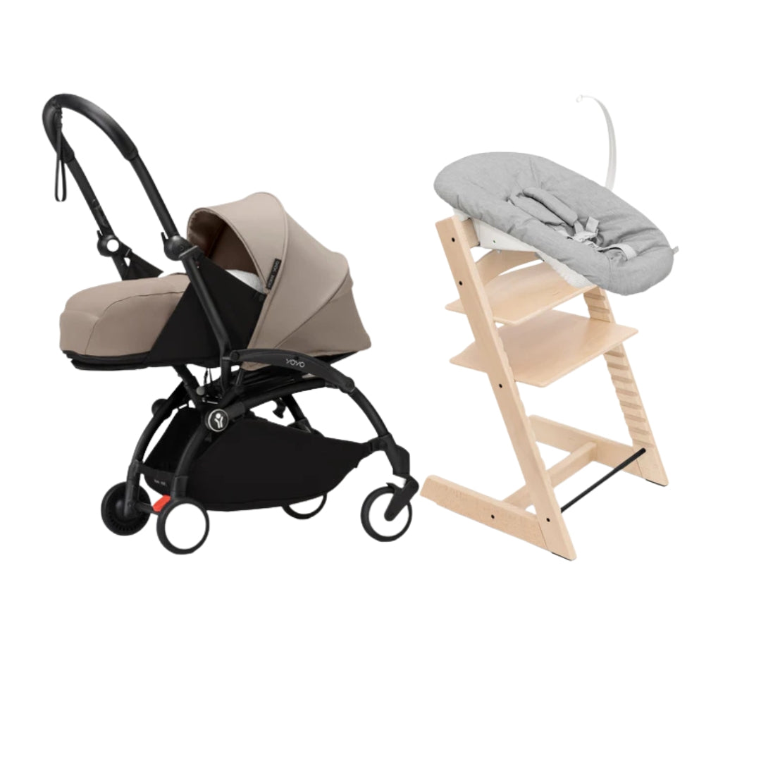 STOKKE YOYO³ NEWBORN STROLLER WITH TRIPP TRAPP NATURAL SET