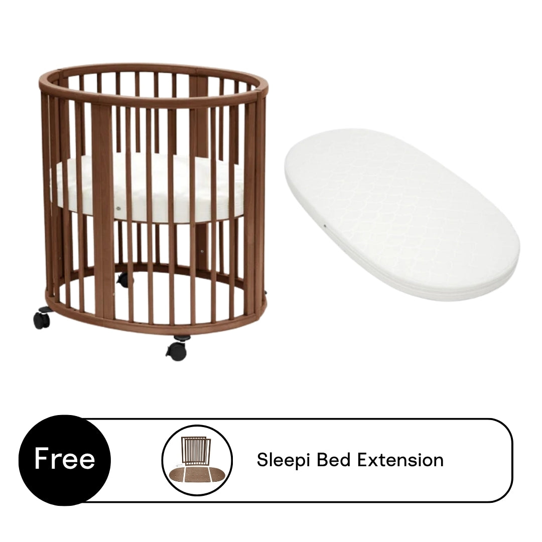 Stokke Sleepi Mini Bed Bundle - Sleepi Mini Bed with Sleepi Mini Mattress, Sleepi Mattress & Sleepi Bed Extension