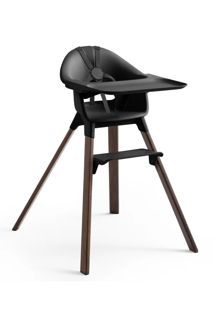 Clikk High Chair Bamboo Legs Black - Warm Brown